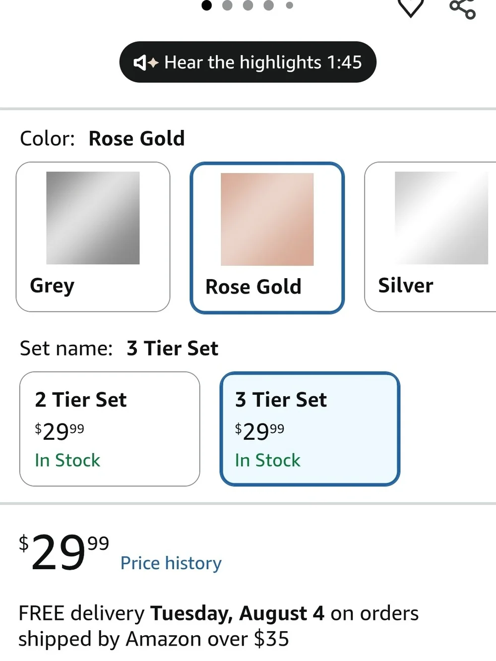 Rose Gold Shower Caddy Shelf Organizer - Wall-Mounted Bathroom Storage